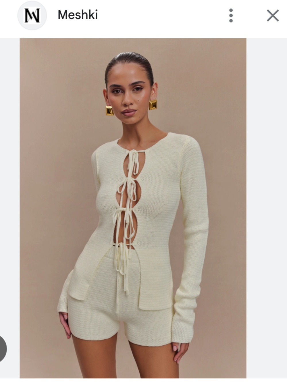 Meshki Noah KNIT TIE LONG SLEEVE TOP